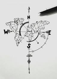 19 Best Ideas Drawing Ink Simple Sketch Compass Drawing Map Tattoos Travel Drawing