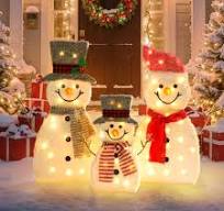 Amazon.com: GENIMO 3-Piece 2D Outdoor Snowman Christmas ...