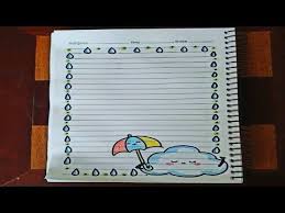 Summer Homework Notebook Ideas School Easy Copy Border Decoration Youtube Colorful Borders Design Page Borders Design Paper Art Design