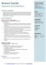 Psychiatric Nurse Resume Samples Qwikresume