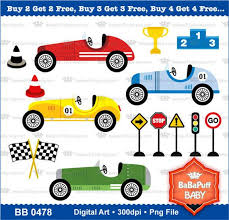 Download Buy 2 Get 2 Free Vintage Racing Cars Clipart By Babapuffbaby 5 00 Race Car Birthday Party Vintage Race Car Race Car Birthday