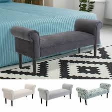 52 modern rolled arm bench bed end ottoman sofa seat footrest bedroom entryway end of bed bench end of bed seating bedroom bench modern
