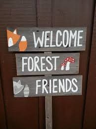 Welcome Forest Friends Sign Baby Shower Signs By Bebravelittleone Baby Shower Woodland Theme Forest Baby Showers Fox Baby Shower