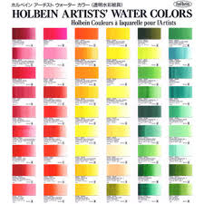 Holbein Watercolour Printed Colour Chart