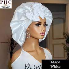 Single Layer White Satin Bonnet With Adjustable Ties Perfect Etsy In 2021 Satin Bonnet Hair Bonnet Hair Type