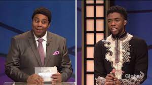 'karen' has become shorthand for this kind of woman, and the name is often used to poke fun at women who use their white privilege and femininity to so, initially i thought it was hilarious when chadwick boseman 'blamed' karen for bringing potato salad with raisins to the cookout during his. Global Tv Saturday Night Live Chadwick Boseman Black Jeopardy Facebook