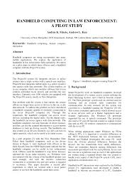 Datalogic has designed its handheld mobile computer line, so the customers can have peace of android™operating systems unleash the power of an android platform with a variety of levels. Pdf Handheld Computing In Law Enforcement A Pilot Study