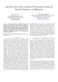 This act may be cited as the electronic transactions act. Pdf An Overview Of E Consumer Protection In Sale Of Goods Contracts In Malaysia Roshazlizawati Mohd Nor And Naemah Amin Academia Edu
