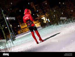 Prostitutes wait for customers on a snow-covered street in central Berlin,  Germany, 30 January 2010. Photo: Arno Burgi Stock Photo - Alamy