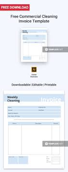 Free Commercial Cleaning Invoice Template Pdf Word Doc Excel Psd Apple Mac Pages Google Docs Google Sheets Illustrator Apple Mac Numbers Invoice Template Commercial Cleaning Invoice Design Template
