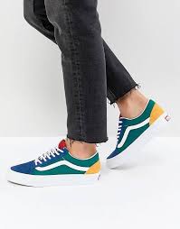 Vans Old Skool Trainer In Primary Colourblock Block Shoes Vans Shoes Color Block Shoes