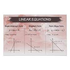 Linear Equations Poster Zazzle Com Linear Equations Equations Linear