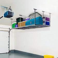 Fleximounts 4x8 Heavy Duty Overhead Garage Adjustable Ceiling Storage Rack 96 Length X 48 Width X 40 Height Black Walmart Com Garage Ceiling Storage Overhead Garage Storage Ceiling Storage Rack
