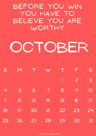 Inspirational October 2020 Calendar With Inspiring Quotes In 2020 Inspirational Quotes Quotes Quote Template