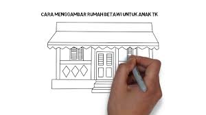 Pada dasarnya suku betawi memiliki 4 jenis rumah adat yaitu rumah kebaya rumah joglo rumah gudang dan rumah panggung betawi. Cara Menggambar Rumah Adat Betawi Untuk Anak Tk Nawa Art Cara Menggambar Mudah Rumah Bagus Youtube