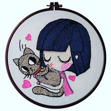 Punch Needle Embroidery Panc Nakisi Kedi Aplike Sablonlari Nakis Desenleri Kanavice