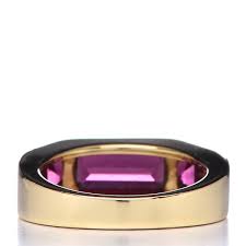 Tiffany 18k Yellow Gold Rubellite Paloma S Studio Baguette Three Stone Ring 50 5 5 502628 Fashionphile