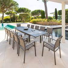 table de jardin extensible azua tonka 12 places aluminium hesperide tonka mobilier jardin table et chaises de jardin mobilier de jardin design