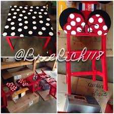 Minnie mouse table & chair set with storage. The Minnie Mouse Table And Chairs I Designed And Handmade For My Daughters Paint Is Just Drying C Minnie Mouse Party Minnie Mouse Birthday Disney Furniture