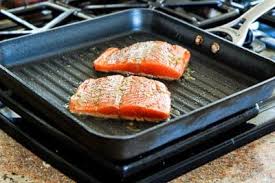 Easy Recipe For Greek Salmon Cooked In A Grill Pan Grilled Salmon Recipes Recipes Cooking