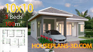 If you want to see more. House Design 10x10 With 3 Bedrooms Hip Roof House Plans 3d