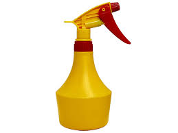 Download Yellow Hdpe Spray Bottle 500ml With Red Yellow Sprayer Cf Sprayer PSD Mockup Templates