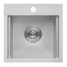Number of bowls & drainers. 15 X 15 Inch Workstation Drop In Topmount Bar Prep Rv Sink 16 Gauge Stainless Steel Ruvati Usa