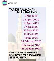 Jadwal puasa ramadan kemenag dan awal puasa muhammadiyah yang jatuh pada tanggal 13 april 2021. Tarikh Ramadhan Tahun 2020