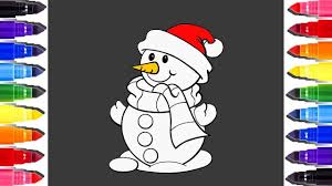 Pour colorier ce dessin de noël, il vous faudra du rouge pour la tenue du père noël. Bonhomme De Neige Coloriage Coloring Pages Snowman Coloring Page For Kids Youtube