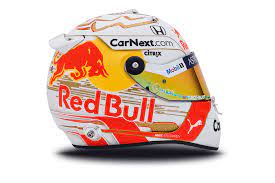The helmet has the honda and. Max Verstappen F1 Driver For Red Bull Racing
