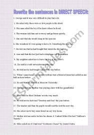 reported speech practice writing the indirect speech into