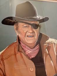 John Wayne watercolor painting by Henderson artist Jim Heller, parapalegic 