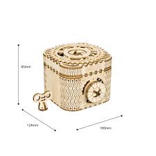 To keep it it is equipped with an ingenious clever mechanism. Rokr Treasure Box Lk502 Wooden 3d Puzzle Model Puzzle Score