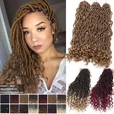 If you have any longer layers that didn't make it into the fishtail, braid them into a. 20 Curly Wavy African Braiding Faux Locs Crochet Braids As Human Hair Extension Ebay