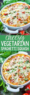 Cheesy Vegetarian Spaghetti Squash Casserole Recipe Peas And Crayons Recipe Vegetarian Spaghetti Recipes Vegetarian Recipes