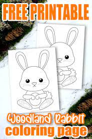 I just designed this set of cute i love you mom / mommy coloring pages! Free Printable Forest Rabbit Coloring Page Simple Mom Project