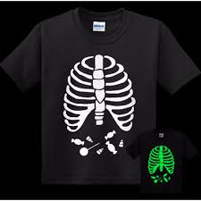 Glow In The Dark Youth Skeleton Candy Halloween Shirt For Kids Ghoul Ghostly Top Halloween Spirit Halloween Kids Top Skeleton