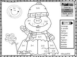 Groundhog Day Addition Sums To 10 Coloring Page Kindergarten Groundhog Day Groundhog Day Activities Kindergarten Groundhog