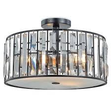 Decor Living Tomas 3 Light Black Crystal Semi Flush Mount 24601fm 021 The Home Depot Light Flush Mount Lights Semi Flush Mount Lighting