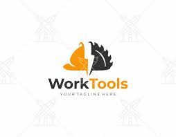 Construction Equipment Logo Design Power Tools And Construction Helmet Vector Design Building Tool Tool Logo Design Construction Logo Hard Hat Logo
