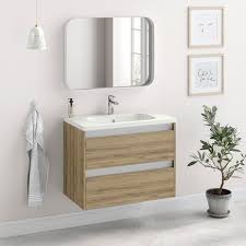 W glacier bay everdean vanity in pearl gray with cultured marble vanity top in white flawlessly pairs quality craftsmanship with beauty. 32 Bathroom Vanity Cabinet Sink Docce W32 X H35 X D18 In Ginger Oak Wood Overstock 32159657