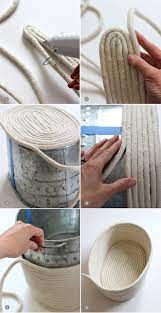 Diy No Sew Rope Basket Alice Lois Rope Diy Diy Rope Basket Rope Crafts