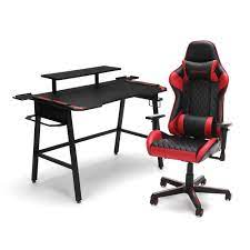 Patiomage gaming chair racing office chair ergonomic height adjustment swivel task chair leather reclining high back computer desk chair with retractable arms, headrest and lumbar pillow (white). Respawn Gaming Chair Rsp 100 And Gaming Desk Rsp 1010 Bundle Esports Gaming Battlestation White Gray Walmart Com Walmart Com