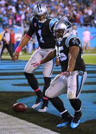 Carolina Panthers Full Back Mike Tolbert Dances In The End Zone Following His Touchdown Run Vs The Ph Carolina Panthers Football Nfl Panthers Carolina Panthers