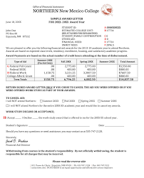 Award Letter Northern New Mexico College
