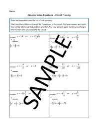 Absolute Value Equations Circuit Training Work Out The Problem In The Cell 1 To Advance In The Circuit F Absolute Value Equations Absolute Value Equations