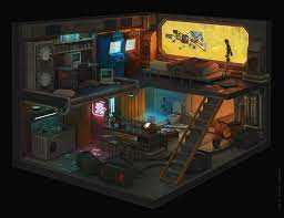 Cyberpunk Room Olga Orlova On Artstation At Https Www Artstation Com Artwork Vn4da Cyberpunk Room Cyberpunk House Cyberpunk