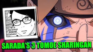 Naruto S Two Sons Vs Boro Sarada Awakens Her 3 Tomoe Sharingan Explained Boruto Chapter 40 Review Youtube Boruto Tomoe Naruto Sarada uchiha awakened her sharingan in response to the excitement she felt when she learned she might be able to finally meet her father. sarada awakens her 3 tomoe sharingan