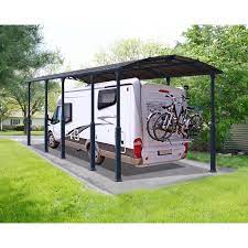 Palram Alpine 10600 12 Ft X 35 Ft Rv Carport And Shelter 705916 The Home Depot Rv Carports Rv Canopy Carport Patio
