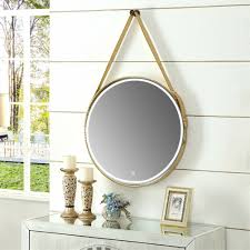 Bathroom lighting over round mirror bathroom mirrors and wall. Led Lighted Round Wall Mount Or Hanging Mirror Bathroom Vanity Mirror Gold Frame Premium Quality Bathroom Furniture Solution